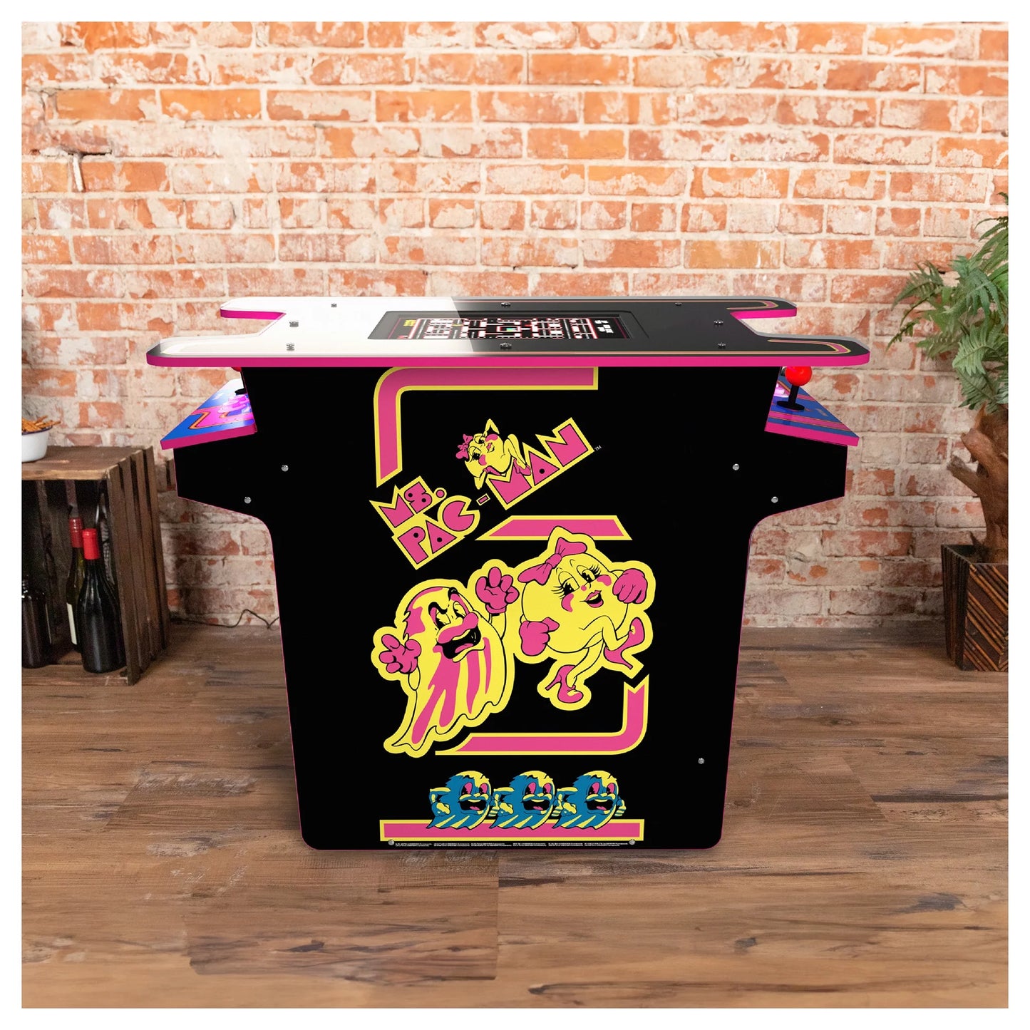 Ms. PAC-MAN Head-To-Head Arcade Table with 12 Games in 1, Black