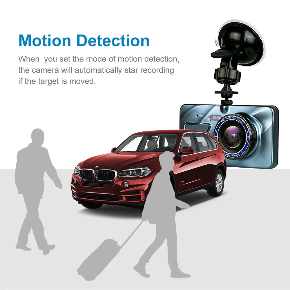 HD 1080P Car Dual Lens Dash Cam 4" DVR Recorder Front & Rear Camera Night Vision