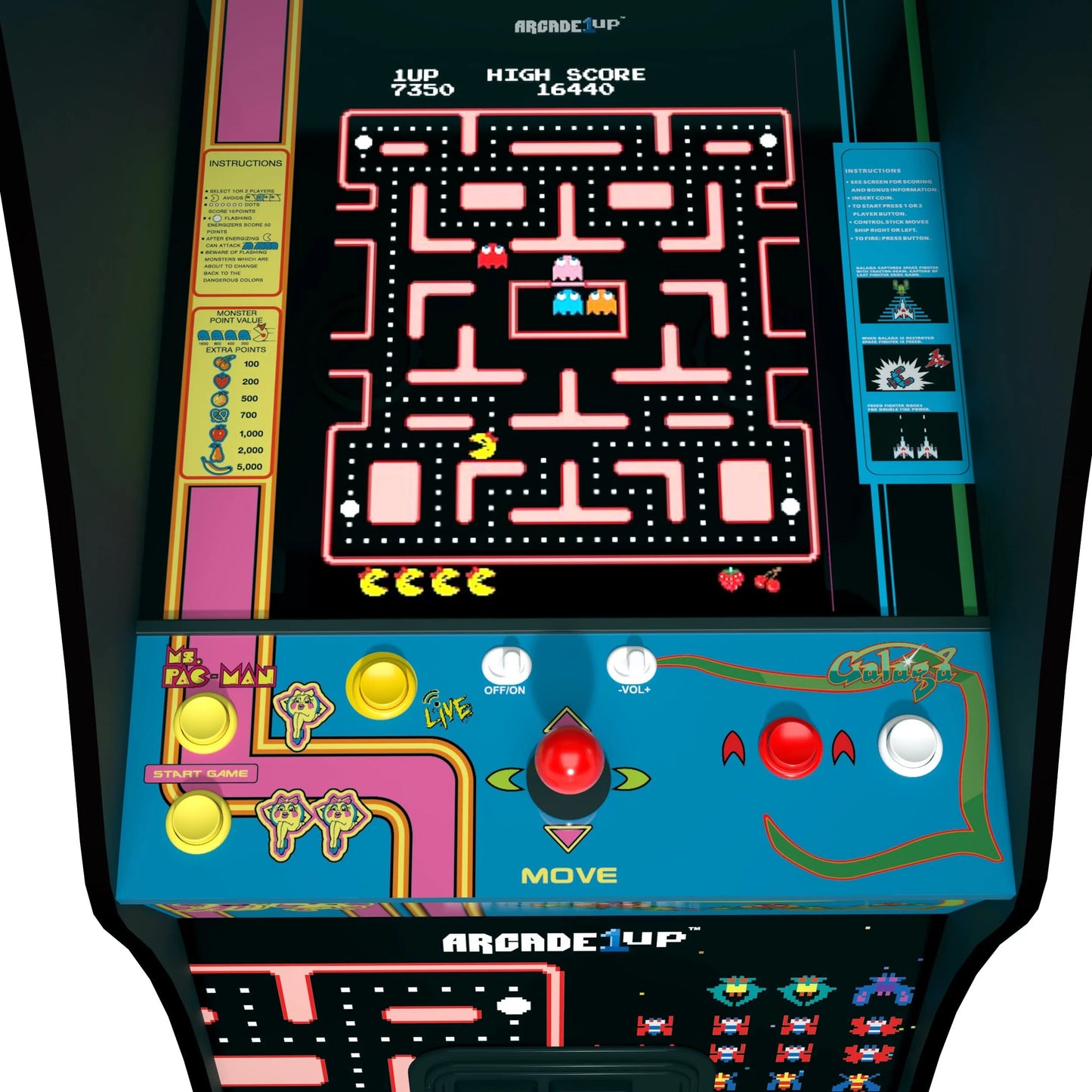 Ms. PAC-MAN & GALAGA Class of ‘81 Deluxe Arcade Game, Built for Your Home, with 5-Foot-Tall Full-Size Stand-Up Cabinet, 12 Classic Games, and 17-Inch Screen