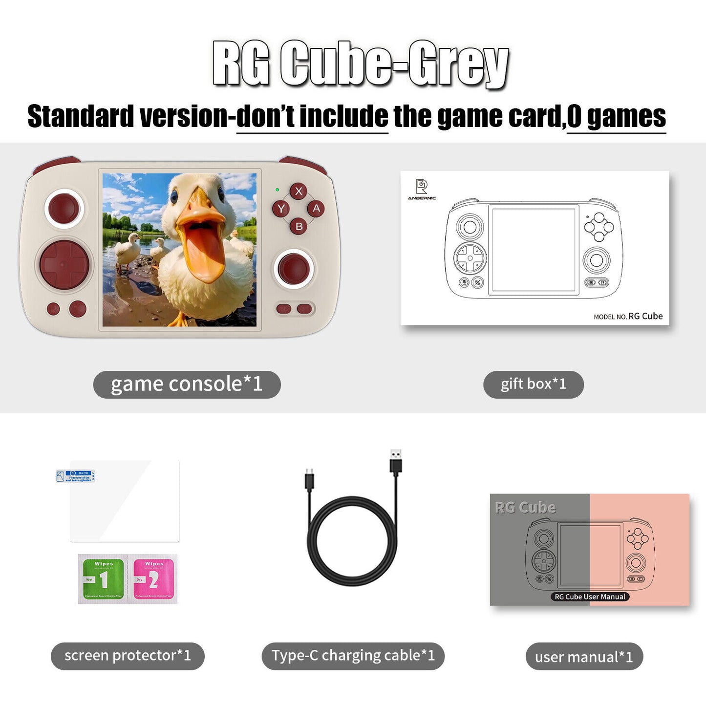 ANBERNIC RG Cube 3.95' IPS Handheld Game Console RGB Android 13 256G 9K+ Games