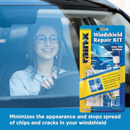 Rain-X 600001 Windshield Repair Kit - Quick and Easy Durable Resin Based Windshield Repair Kit for Chips and Cracks, Good for Round Damage Below 1" in Diameter and Cracks Smaller Than 12" in Length