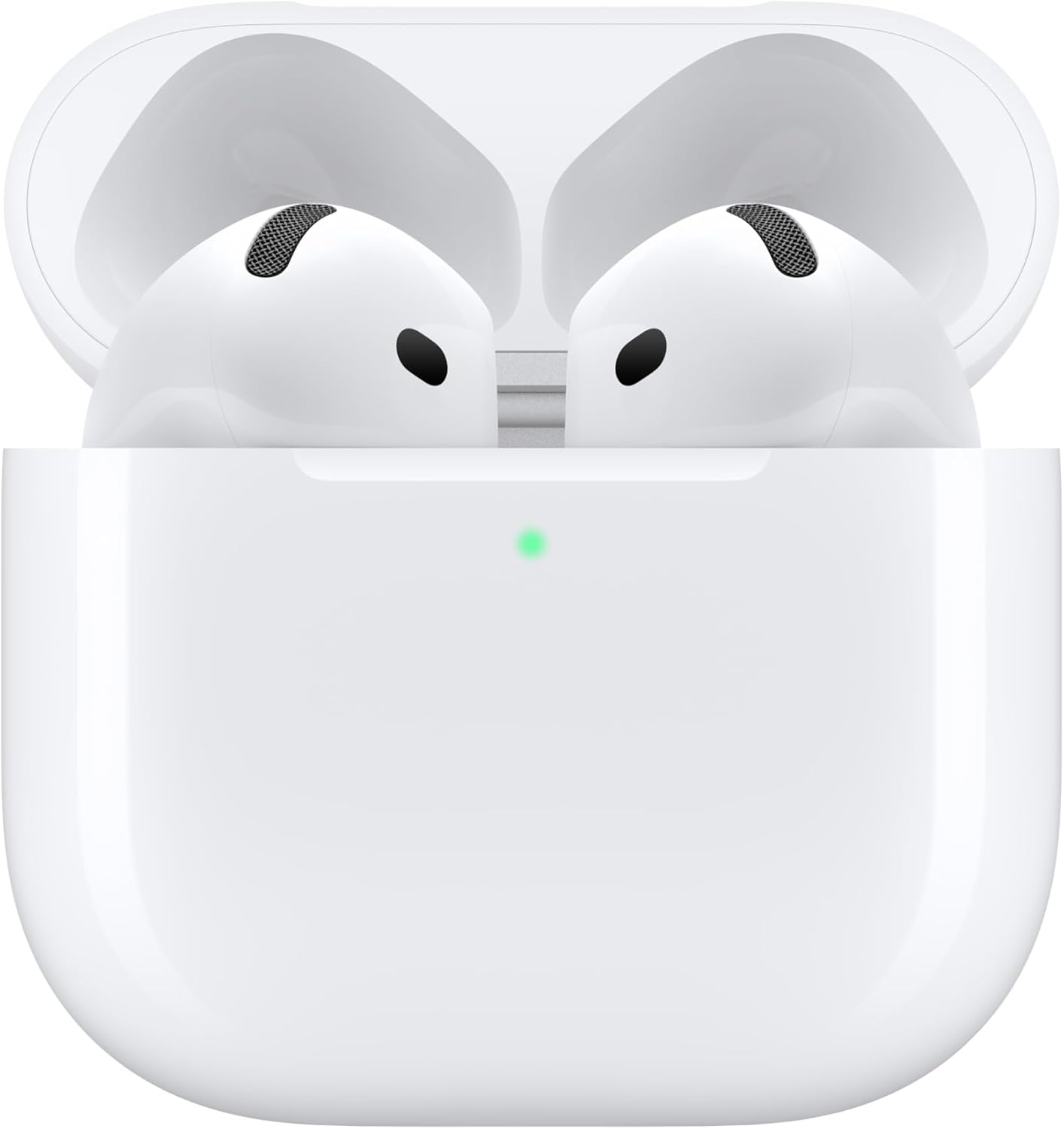 Apple AirPods 4 Wireless Earbuds, Bluetooth Headphones, Personalized Spatial Audio, Sweat and Water Resistant, USB-C Charging Case, H2 Chip, Up to 30 Hours of Battery Life, Effortless Setup for iPhone