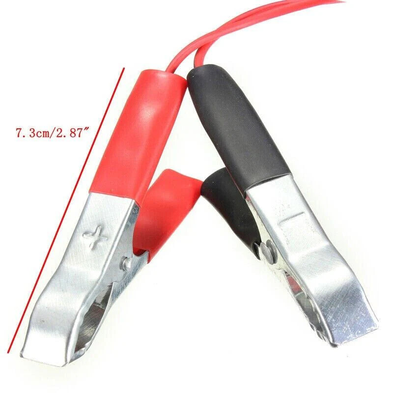 2PCS Car Battery Alligator Clamp Clip Cigarette Lighter Power Adapter Socket 12V