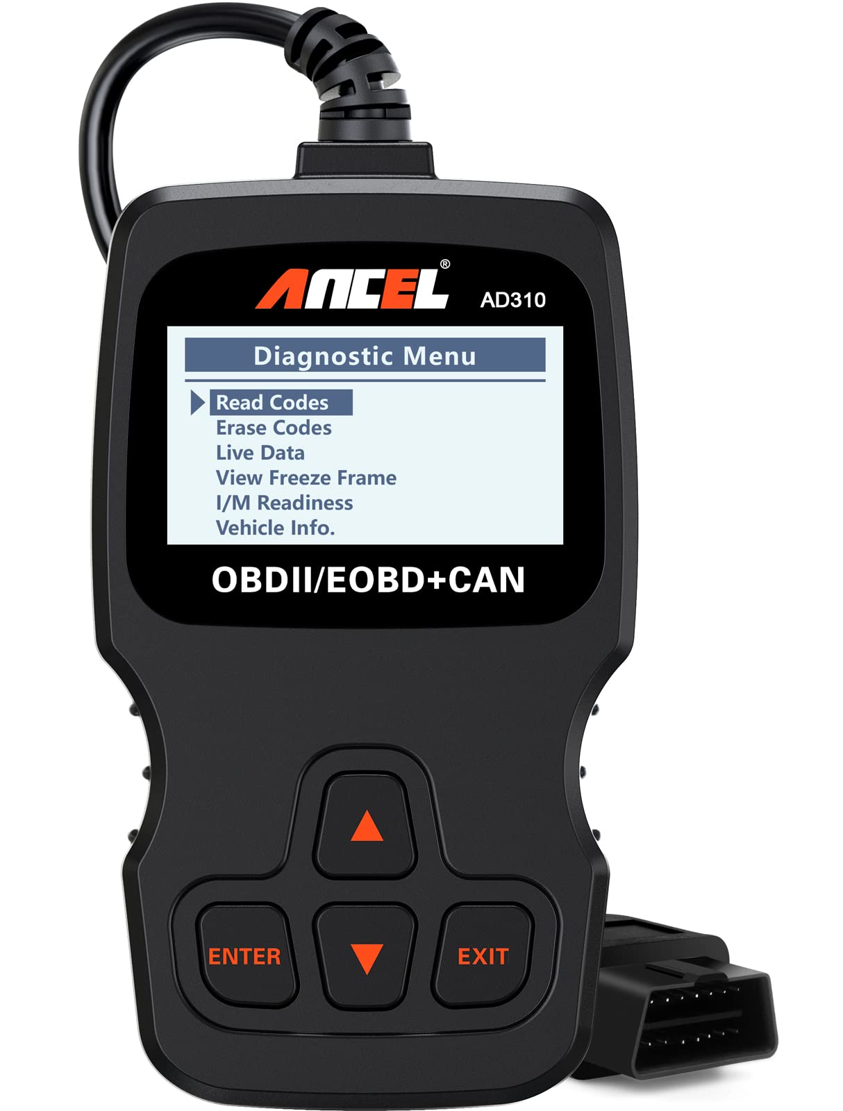 Ancel AD310 Classic Enhanced Universal OBD II Scanner Car Engine Fault Code Reader CAN Diagnostic Scan Tool, Read and Clear Error Codes for 1996 or Newer OBD2 Protocol Vehicle (Black)