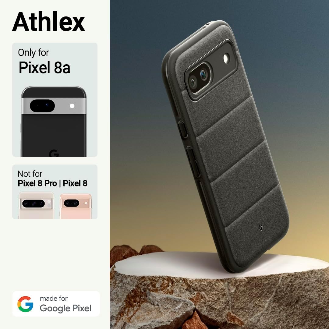 Caseology Athlex for Google Pixel 8a Case 5G [Military Grade Drop Tested](2024) - Active Black