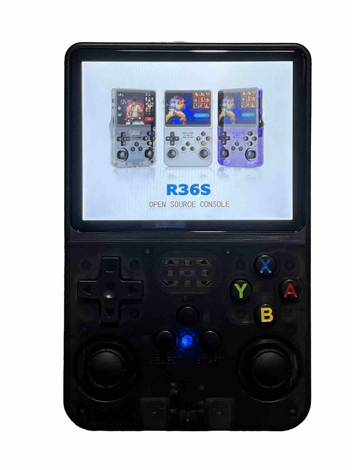 R36S Handheld Video Game Console - 15,000+ RETRO GAMES - 3.5 Inch Screen - Black