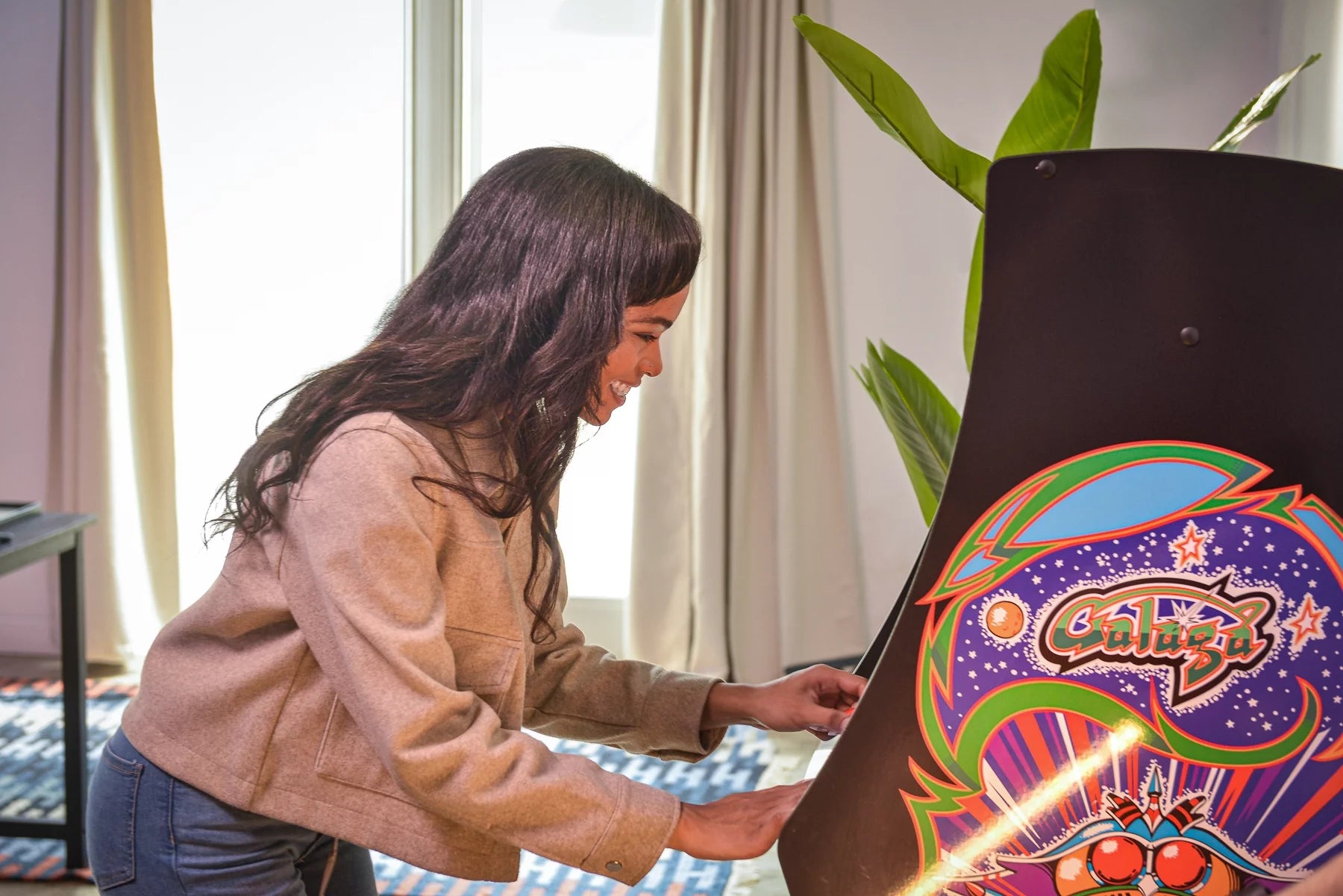 Ms. PAC-MAN & GALAGA Class of ‘81 Deluxe Arcade Game, Built for Your Home, with 5-Foot-Tall Full-Size Stand-Up Cabinet, 12 Classic Games, and 17-Inch Screen