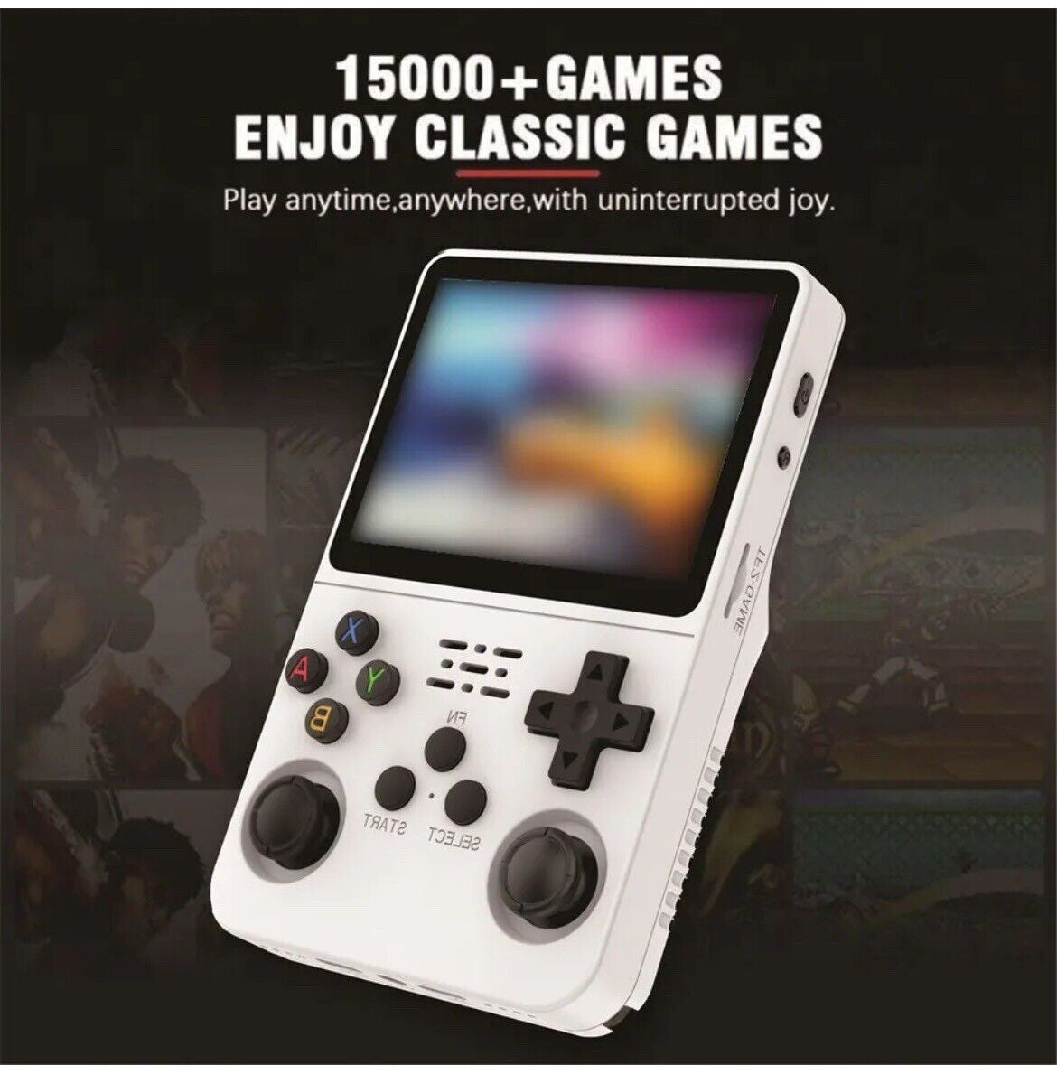 R36S Handheld Video Game Console - 15,000+ RETRO GAMES - 3.5 Inch Screen - Black