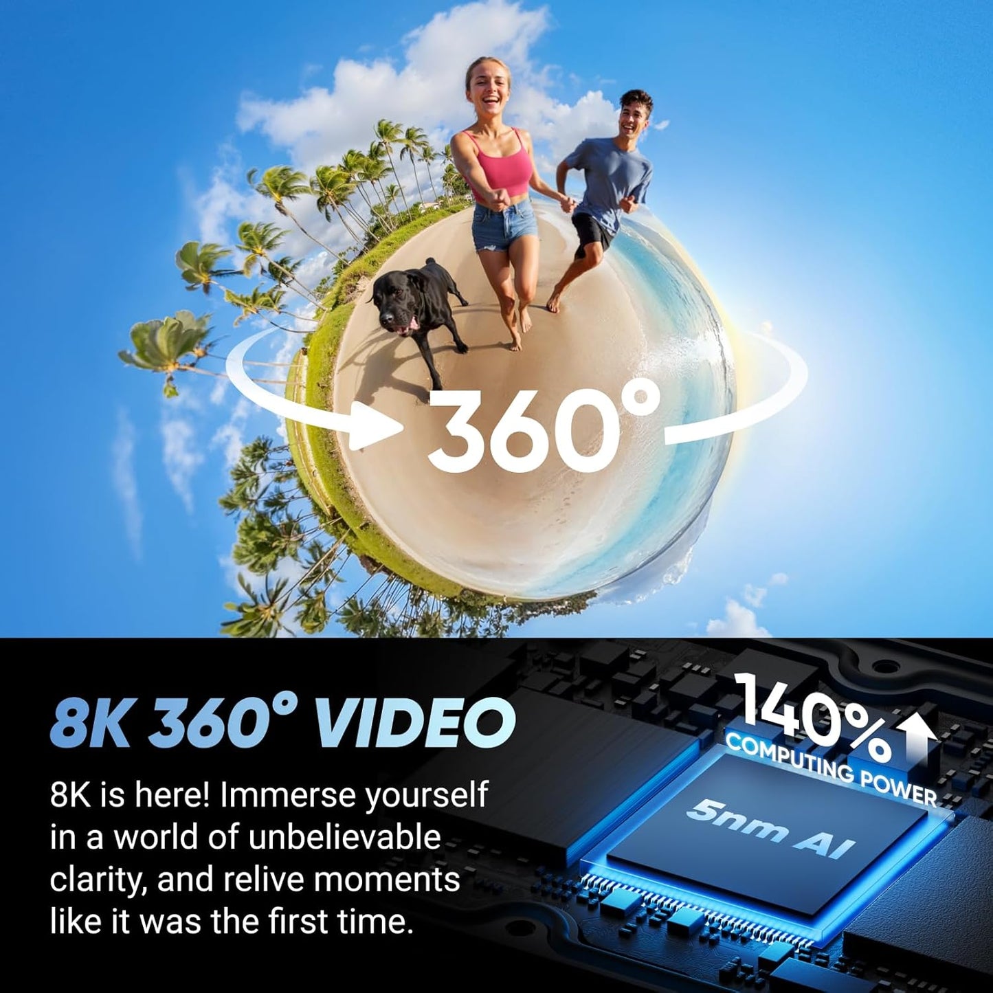 Insta360 X4 Standard Bundle - Waterproof 8K 360 Action Camera, 4K Wide-Angle Video, Invisible Selfie Stick Effect Effect, Removable Lens Guards, 135 Min Battery Life, AI Editing, Stabilization