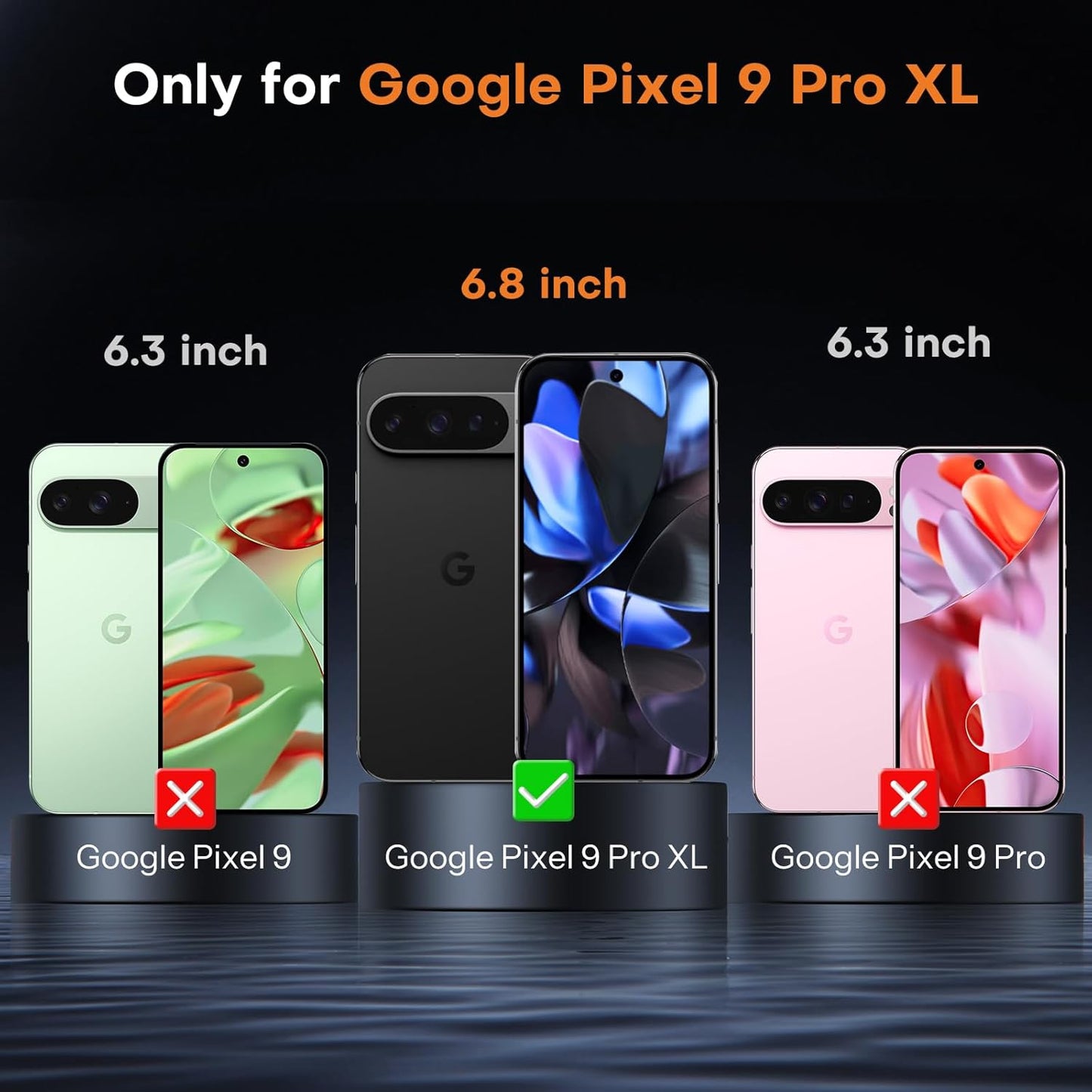 OMOTON 3+2 Pack for Google Pixel 9 Pro XL Screen Protector, 3 Tempered Glass Film & 2 Camera Lens Protector, Bubble-free, Not for 9 Pro/ 9