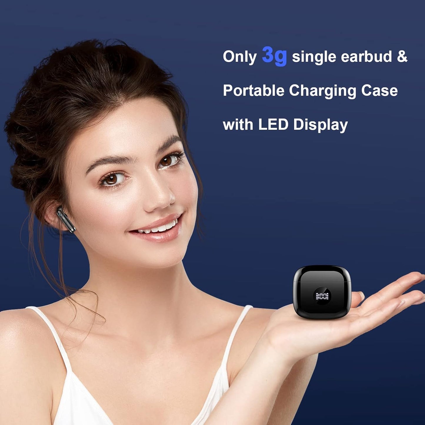 Wireless Earbuds, Bluetooth 5.4 Headphones HiFi Stereo, in Ear Earphones with 4 ENC Noise Cancelling Mics, 40H Playback Ear Buds with Mini Case, IP7 Waterproof Headset with LED Display, USB C Charging