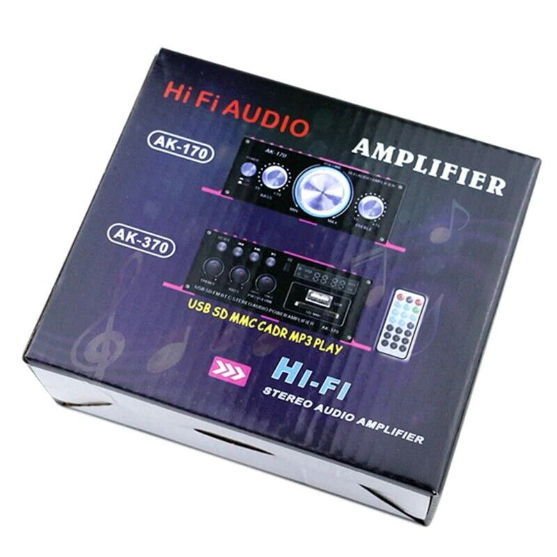 400W 12V 2 Channel Powerful Stereo Audio Power Amplifier Hifi Bass Amp Car Home