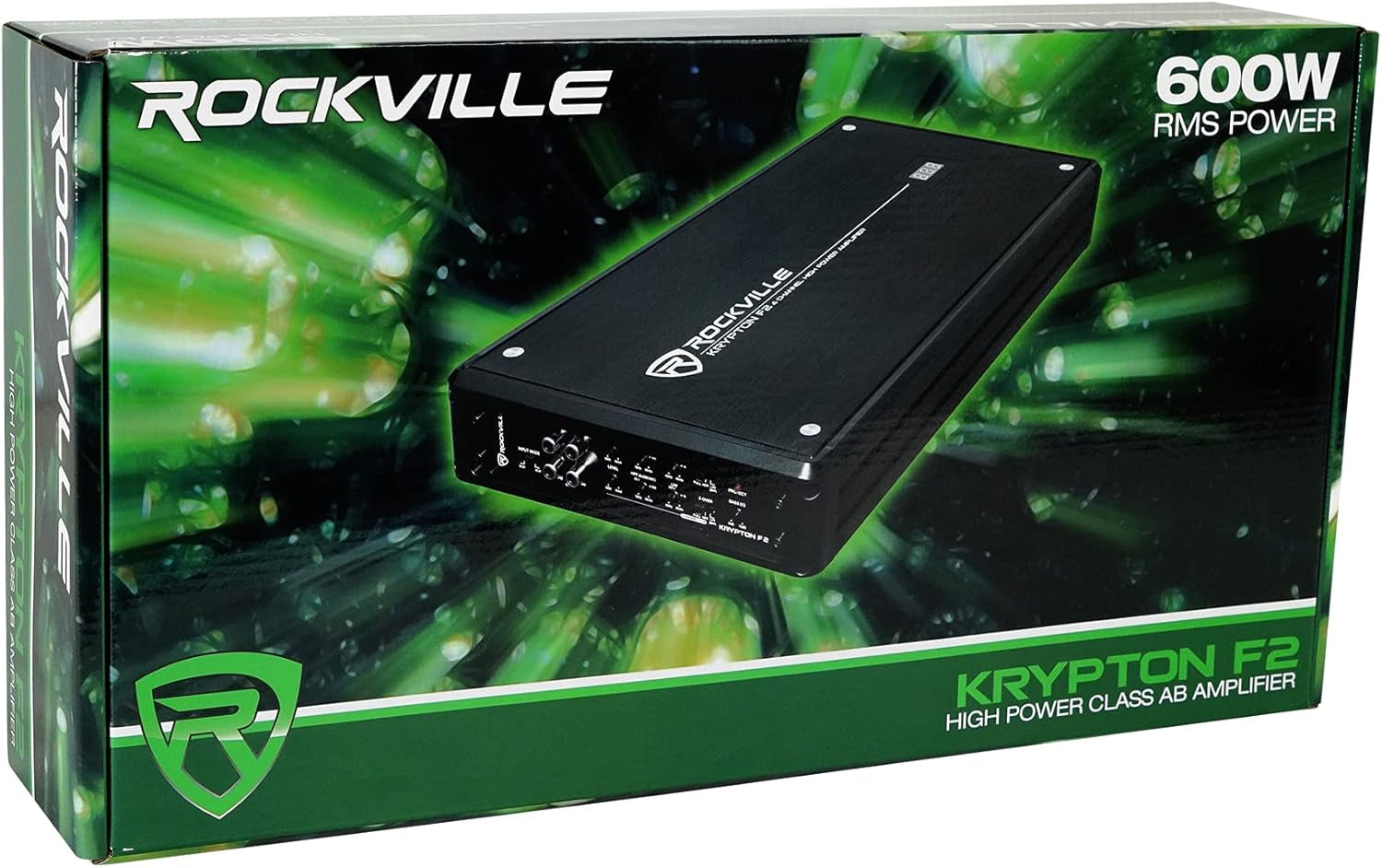 KRYPTON F2 3200W 4-Channel 2-Ohm Car Amplifier, Dyno-Certified, MOSFET, Adjustable Crossover, Remote Control, Perfect for Car Audio and Subs