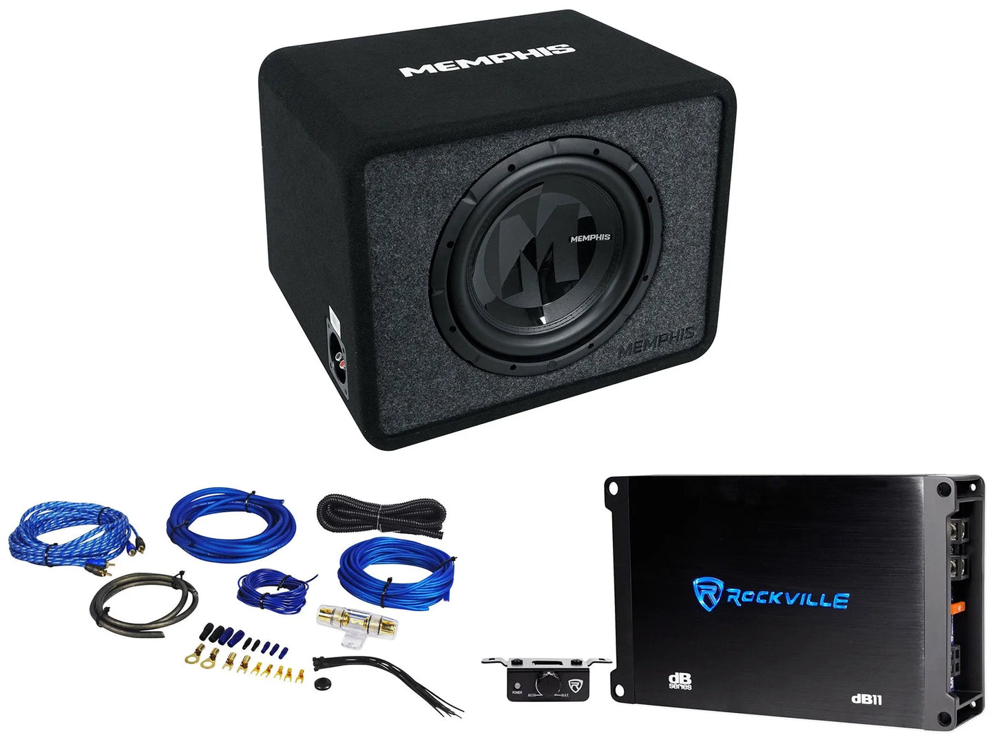 PRXE12S2 600W 12" Subwoofer+Sub Box Enclosure+Amplifier+Amp Kit