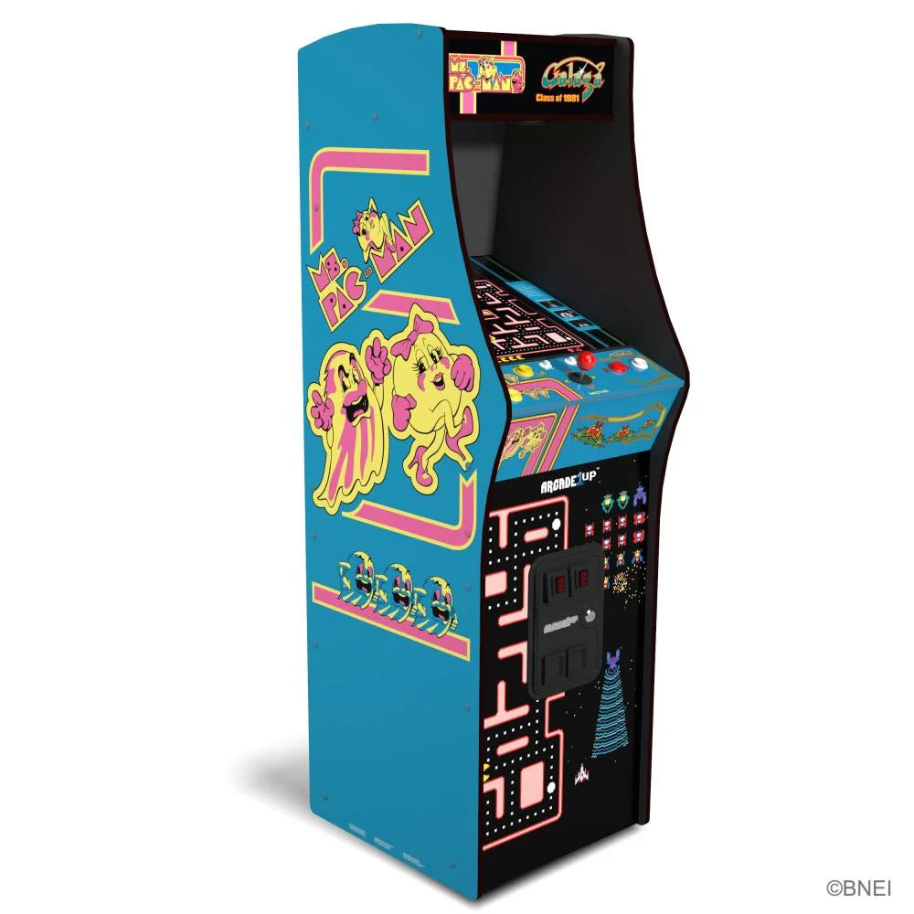 Ms. PAC-MAN & GALAGA Class of ‘81 Deluxe Arcade Game, Built for Your Home, with 5-Foot-Tall Full-Size Stand-Up Cabinet, 12 Classic Games, and 17-Inch Screen