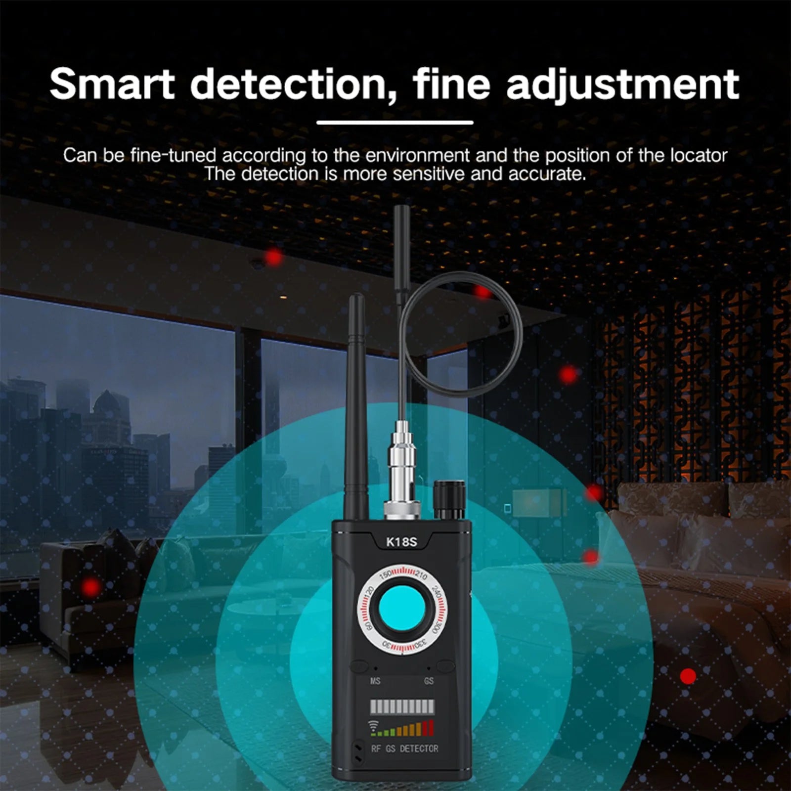 Electronics Gadgets,High Sensitivity Detection Locator,Monitor,Camera,Portable Wireless Infrared Detector,Black,B