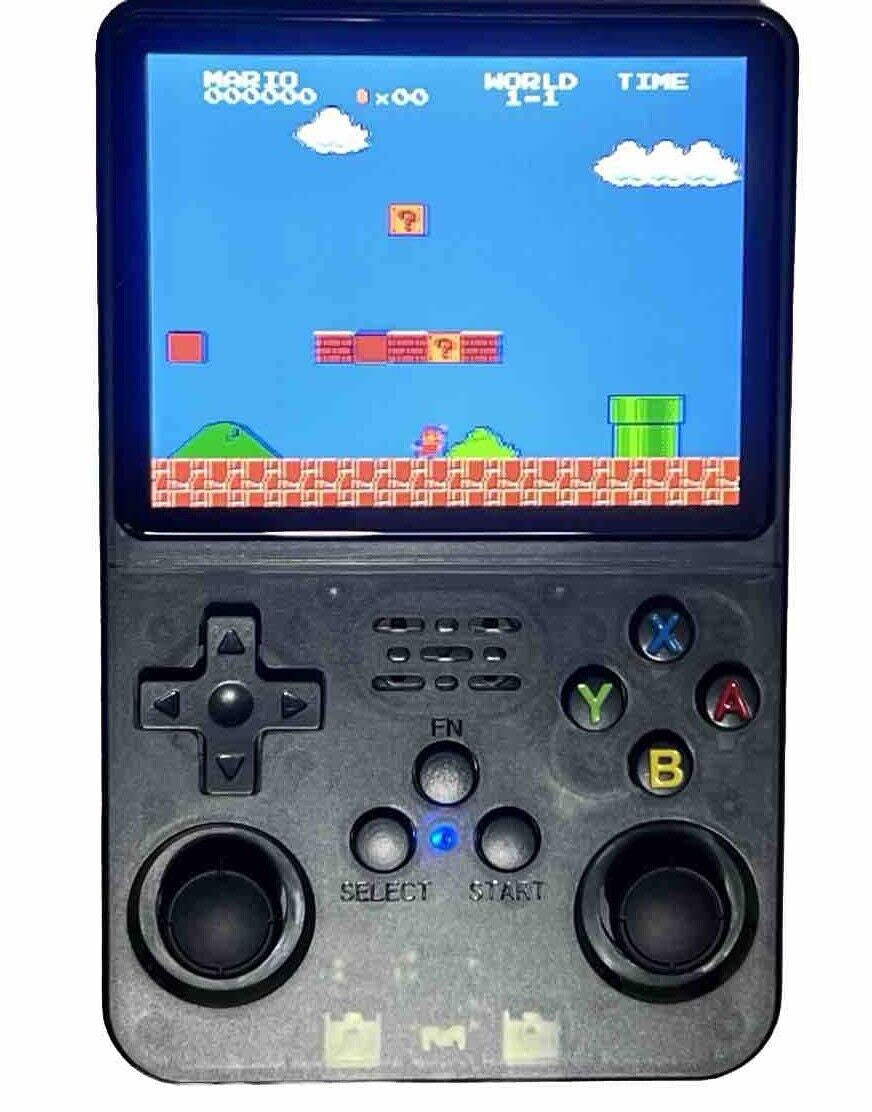 R36S Handheld Video Game Console - 15,000+ RETRO GAMES - 3.5 Inch Screen - Black