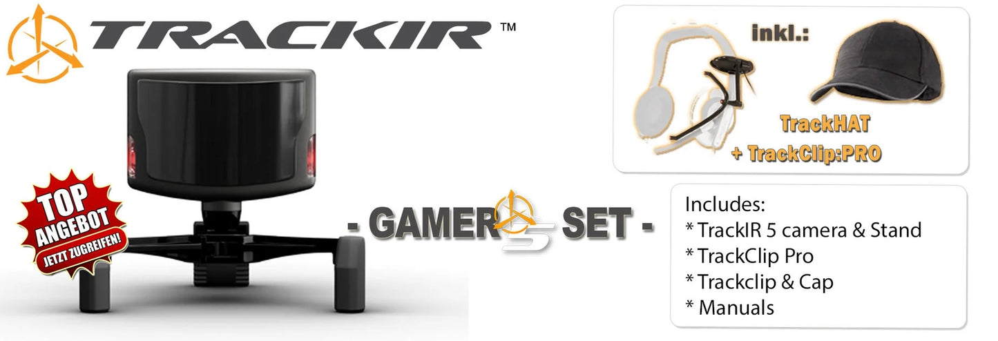 Trackir 5 Head Tracking System for PC Gaming with IR High Resolution Trackclip Pro Bundle