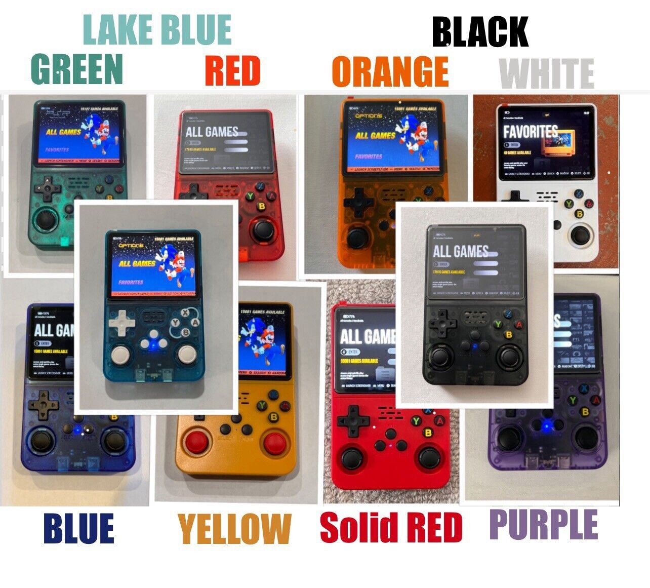 R36S Handheld Video Game Console - 15,000+ RETRO GAMES - 3.5 Inch Screen - Black