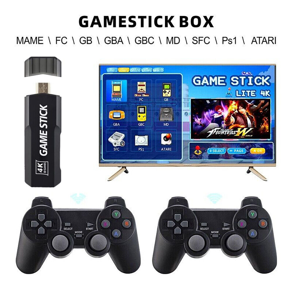 X2 Game Stick Retro Game Console 4K HD 2.4G Wireless Controller 128G 41000 Games