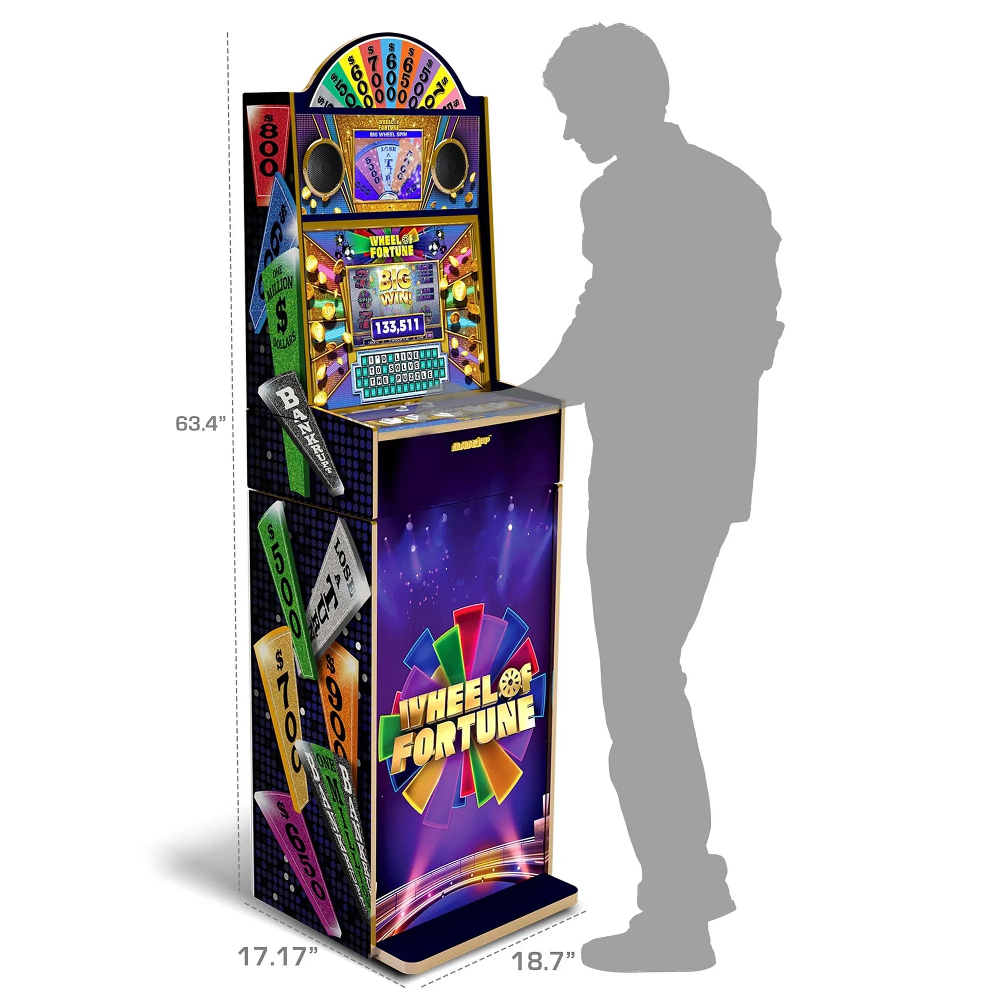 Wheel of Fortune Tall Stand up Cabinet Video Arcade Games